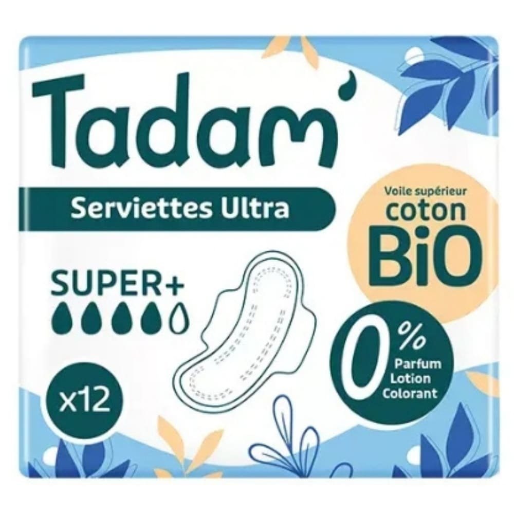 TADAM’ – Serviettes Ultra – Super+ – Bio – 12u
