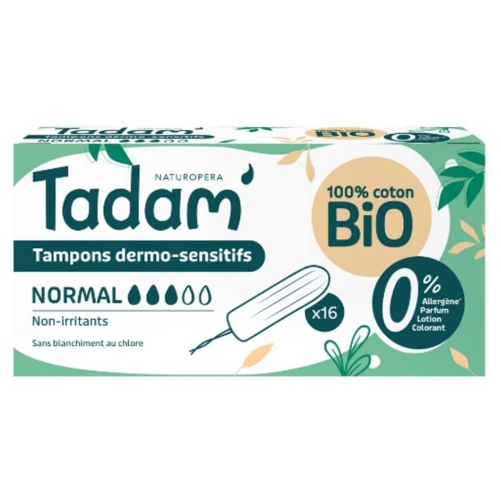 TADAM’ – Tampons Dermo-sensitifs Non-irritants – Normal – Bio – 16u