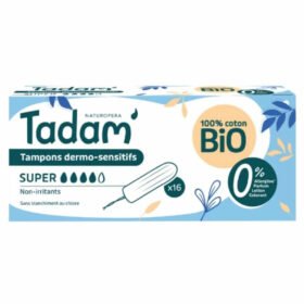 TADAM&rsquo; – Tampons Dermo-sensitifs Non-irritants – Super – Bio – 16u