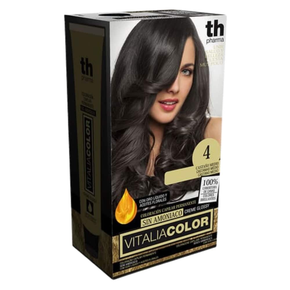 TH-PHARMA – Vitalia Color Coloration Capillaire Sans Ammoniac – Th-pharma N 4.0 – Châtain Moyen