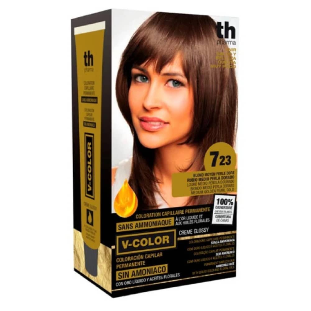 TH-PHARMA – Vitalia Color Coloration Capillaire Sans Ammoniac – Th-pharma N 7.23 – Blond Moyen Perlé Doré