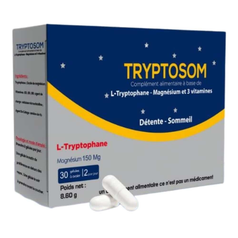 TRYPTOSOM – L-tryptophane Magnésium 150mg Détente Et Sommeil – 20 Gélules
