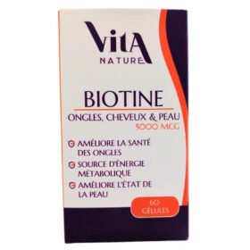 VITA NATURE – Biotine Ongles, Cheveux Et Peau 5000mcg – 60 Gélules