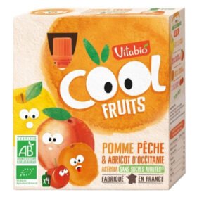 VITABIO – Cool Fruits Pomme, Pêche, Abricot D&rsquo;occitanie Et Acérola Bio – 4x – 90g