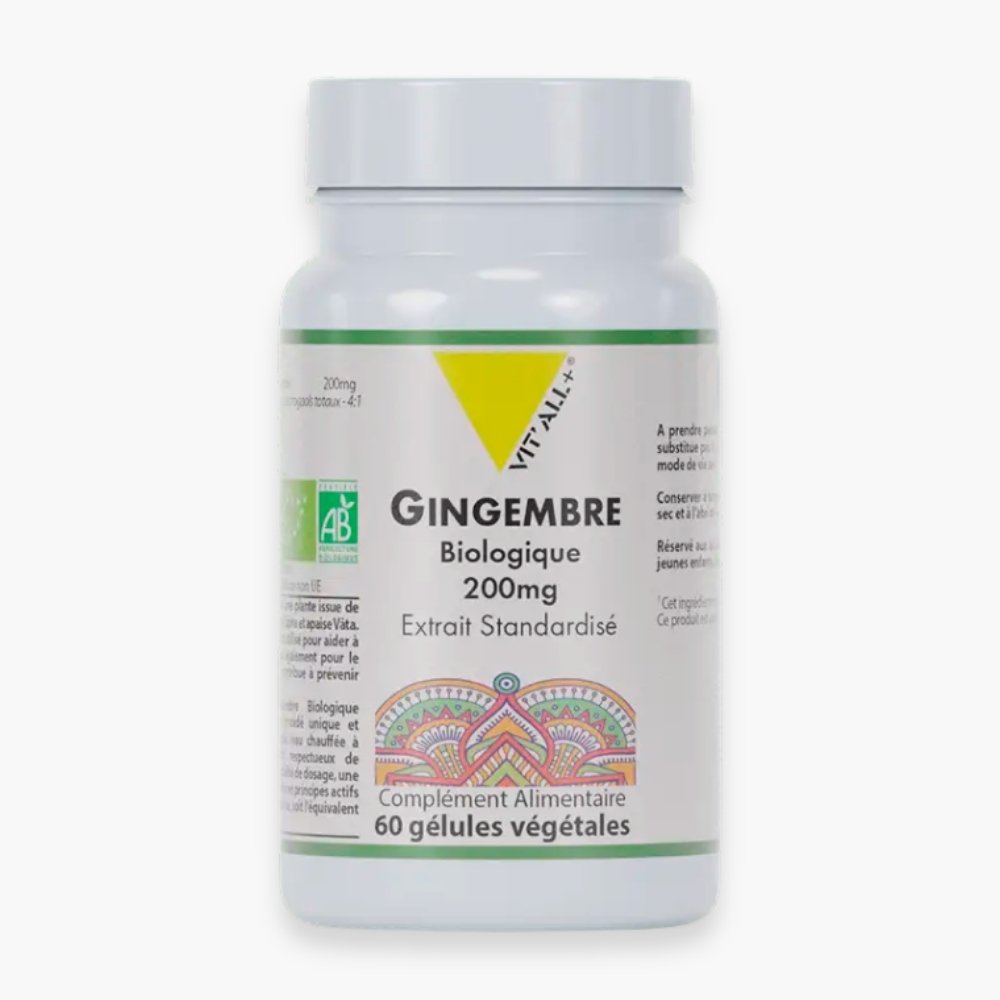 VITALL+ – Gingembre Biologique 200mg Extrait Standardisé – 60 Gélules