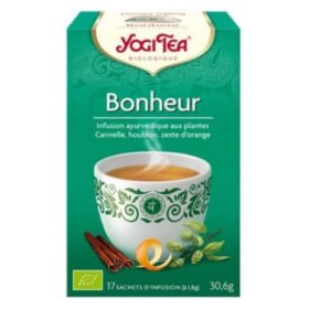 YOGI TEA – Bonheur Infusion Ayurvédique Cannelle, Houblon Et Zeste D&rsquo;orange Sachets Bio – 17u