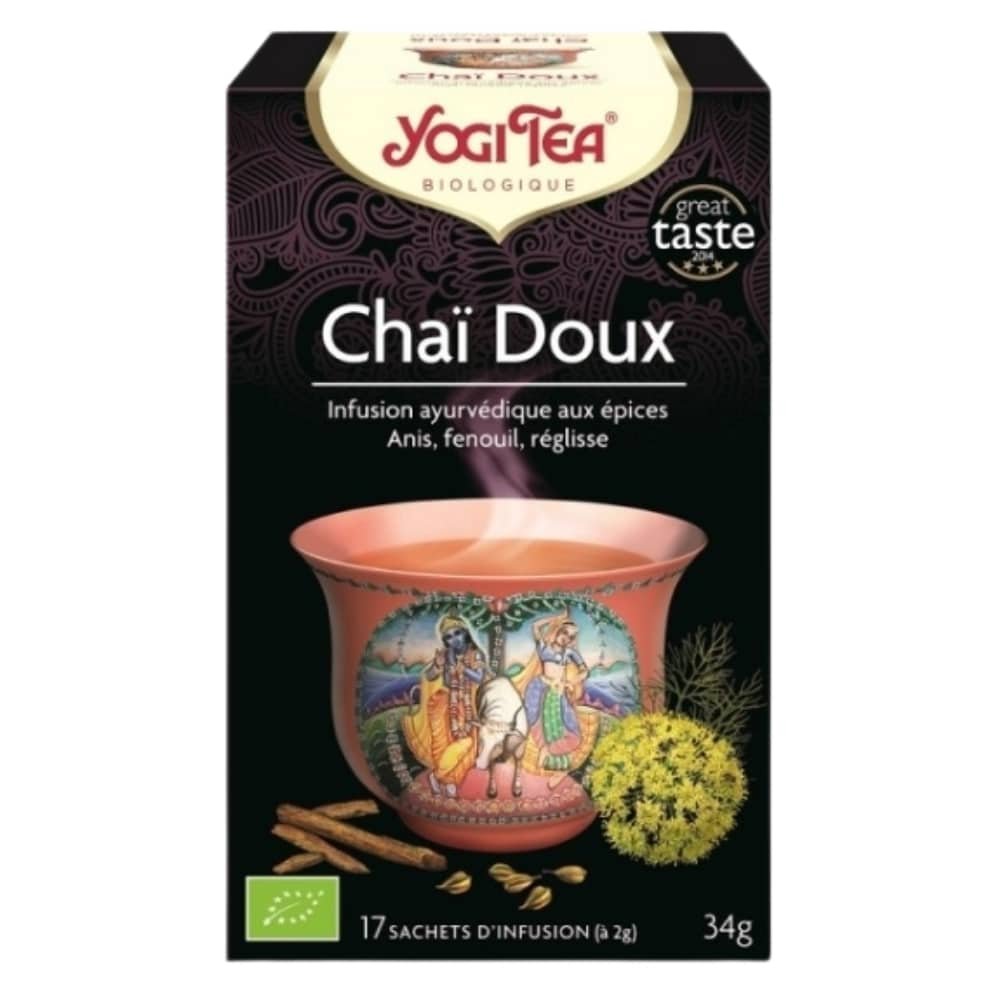 YOGI TEA – Chaï Doux Infusion Ayurvédique Anis, Fenouil Et Réglisse Sachets Bio – 17u