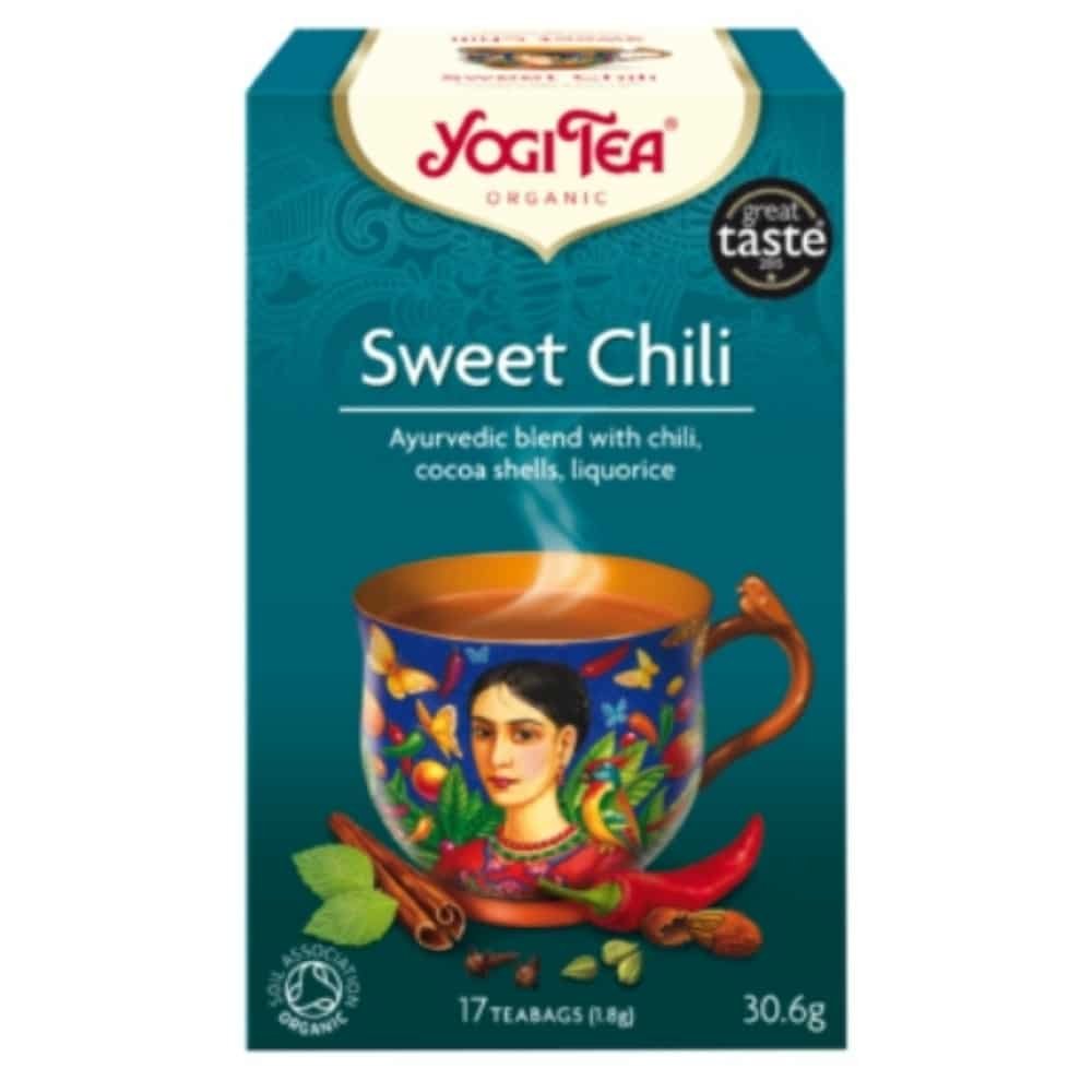 YOGI TEA – Chili Doux Infusion Ayurvédique Ecorce De Cacao Et Réglisse Sachets Bio – 17u