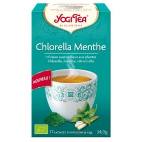 YOGI TEA – Chlorella Menthe Infusion Ayurvédique Chlorella, Menthe Et Citronnelle Sachets Bio – 17u