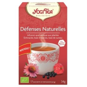 YOGI TEA – Défenses Naturelles Infusion Ayurvédique Echinacée, Baie D&rsquo;acérola Et Baie De Sureau Sachets Bio – 17u