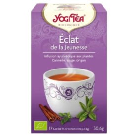 YOGI TEA – Eclat De La Jeunesse Infusion Ayurvédique Cannelle, Sauge Et Origan Sachets Bio – 17u