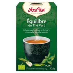 YOGI TEA – Equilibre Du Thé Vert Infusion Ayurvédique Thé Vert, Citronnelle Et Menthe Poivrée Sachets Bio – 17u