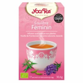 YOGI TEA – Equilibre Féminin Infusion Ayurvédique Feuille De Framboisier, Verveine Odorante Et Lavande Sachets Bio – 17u
