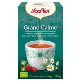 YOGI TEA – Grand Calme Infusion Ayurvédique Fleurs De Tilleul, Camomille Et Cynorrhodon Sachets Bio – 17u