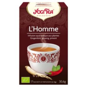 YOGI TEA – L&rsquo;homme Infusion Ayurvédique Gingembre, Ginseng Et Piment Sachets Bio – 17u