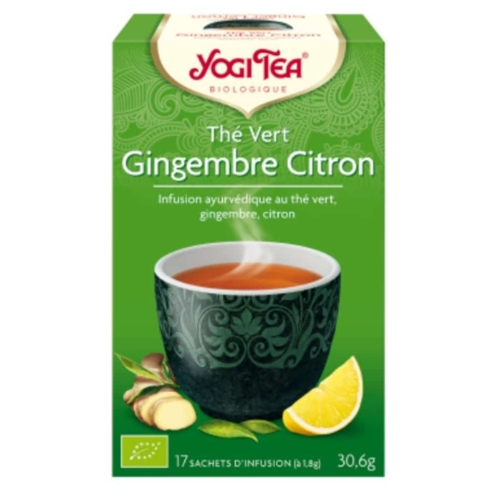 YOGI TEA – Thé Vert Gingembre Citron Infusion Ayurvédique Thé Vert, Gingembre Et Citron Sachets Bio – 17u